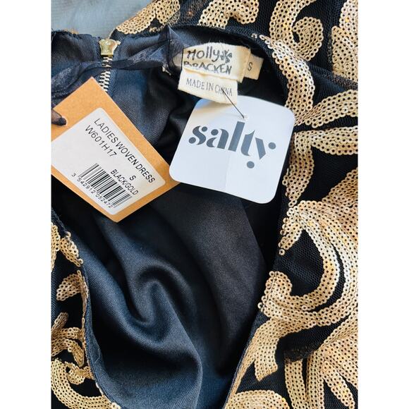 Molly Bracken New Gold Sequin Mini Cocktail Dress, Small - Picture 6 of 9